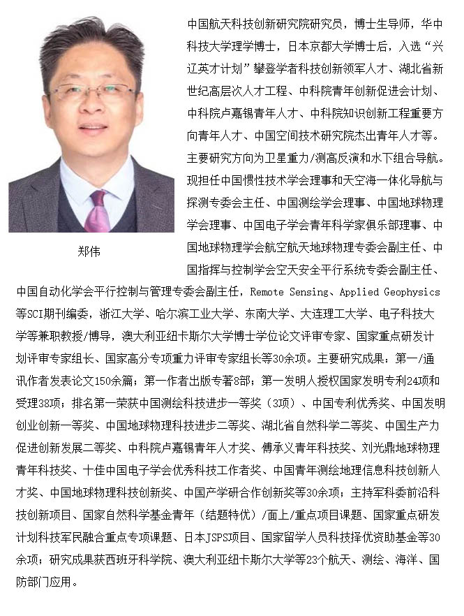 郑伟主任+中国惯性技术学会天空海一体化导航与探测专业委员会